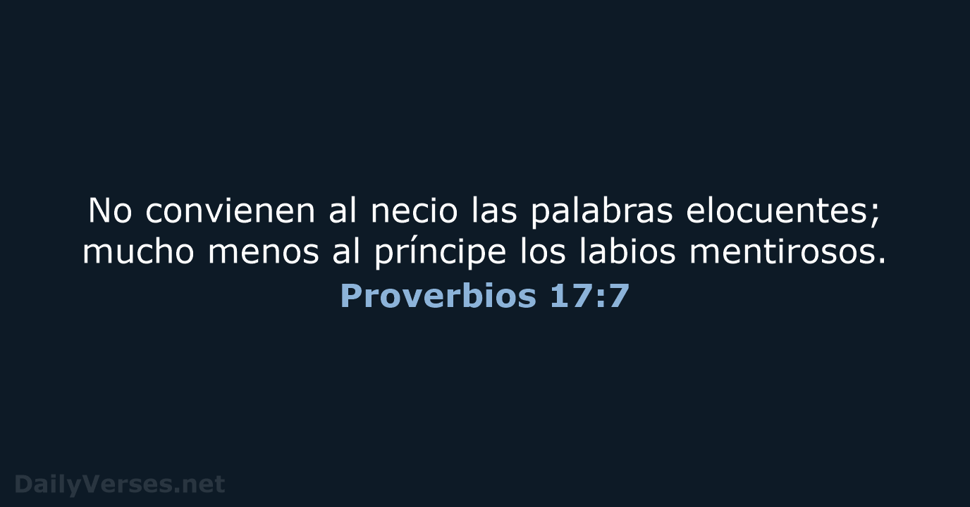 Proverbios 17:7 - LBLA