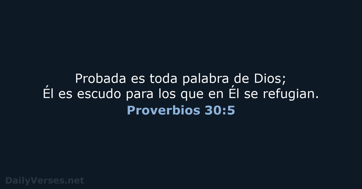 Probada es toda palabra de Dios; Él es escudo para los que… Proverbios 30:5