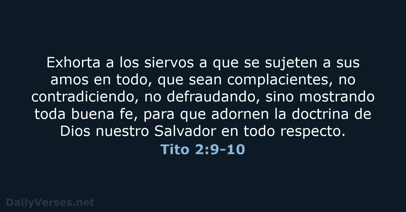 Tito 2:9-10 - LBLA