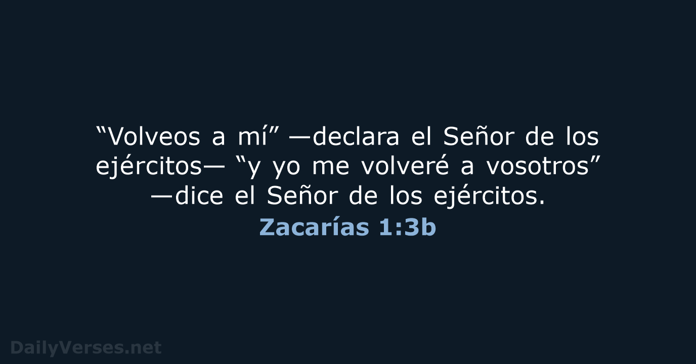 Zacarías 1:3b - LBLA
