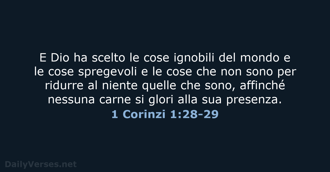 1 Corinzi 1:28-29 - LND