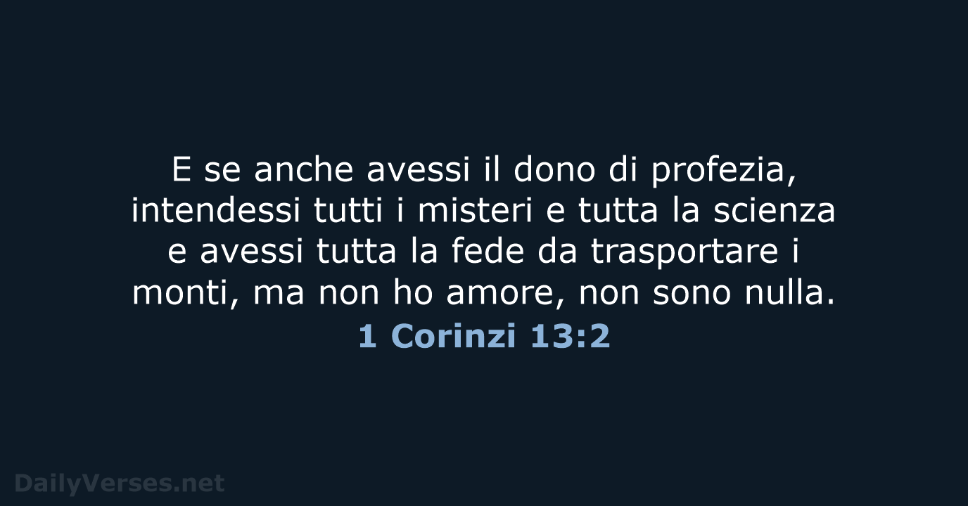 1 Corinzi 13:2 - LND