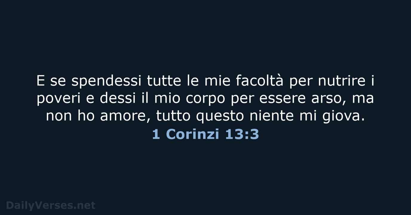 1 Corinzi 13:3 - LND