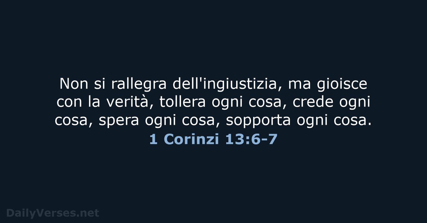 1 Corinzi 13:6-7 - LND