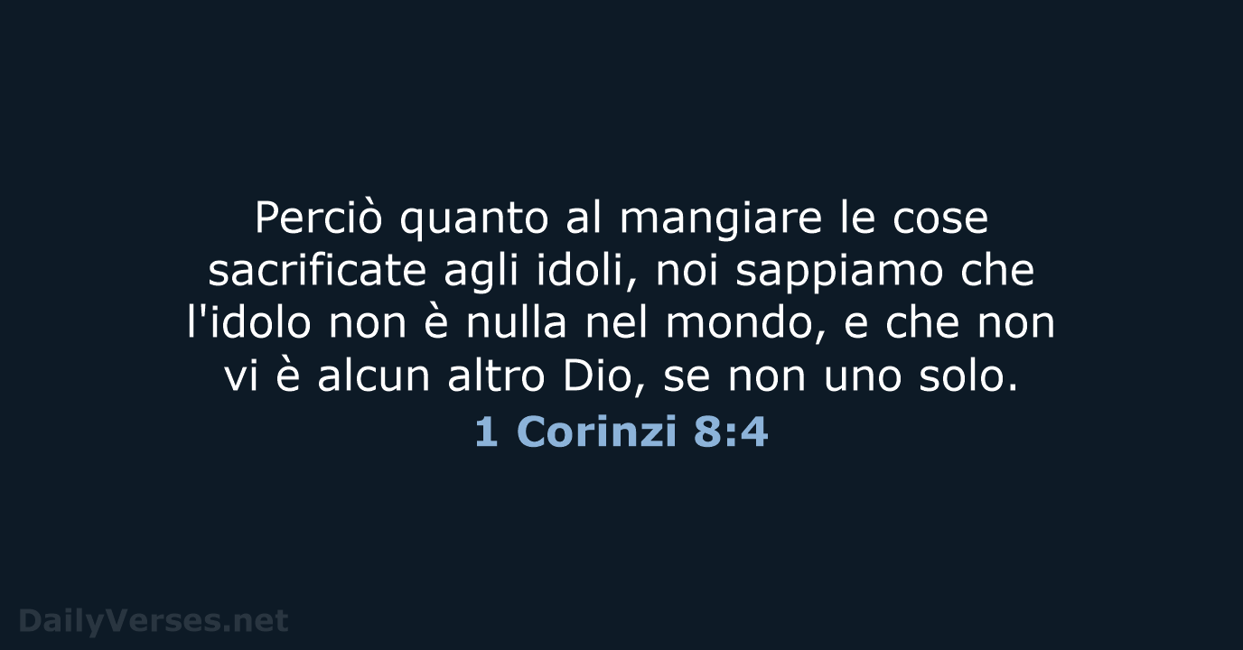 1 Corinzi 8:4 - LND