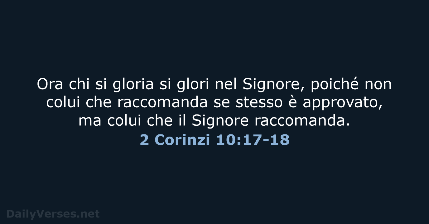 2 Corinzi 10:17-18 - LND