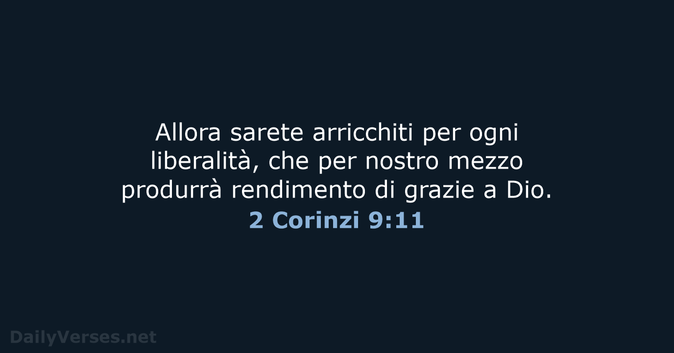 2 Corinzi 9:11 - LND