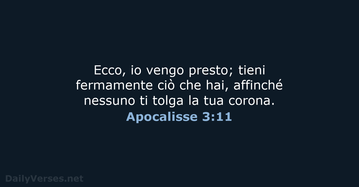 Apocalisse 3:11 - LND