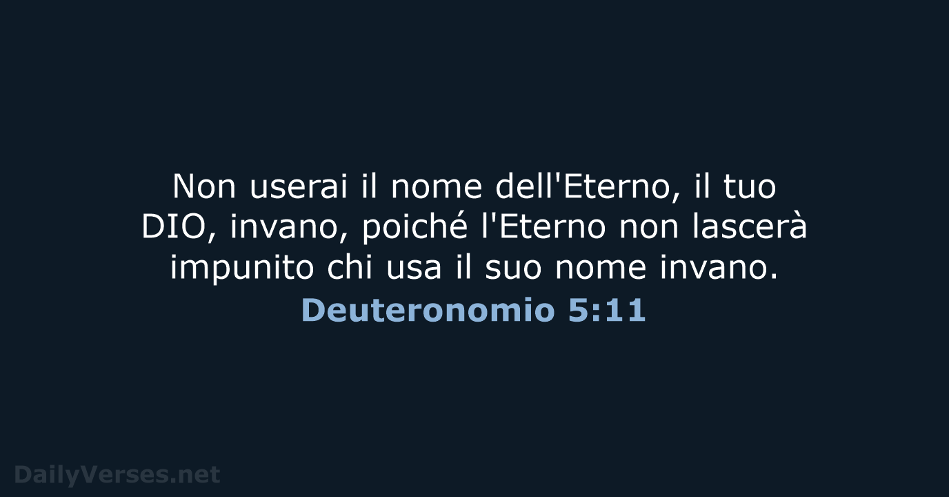 Deuteronomio 5:11 - LND
