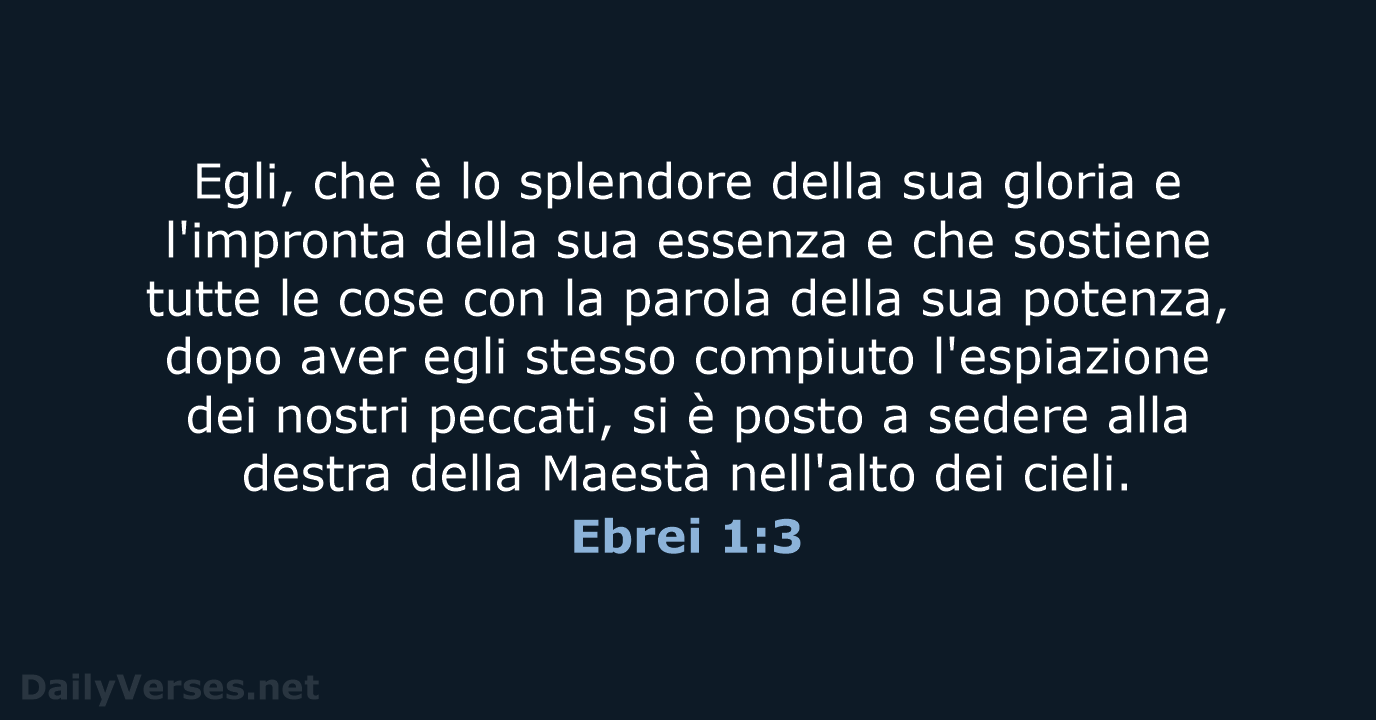 Ebrei 1:3 - LND