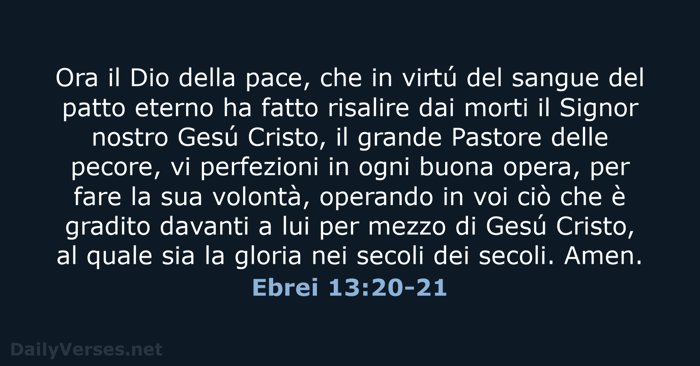 Ebrei 13:20-21 - LND