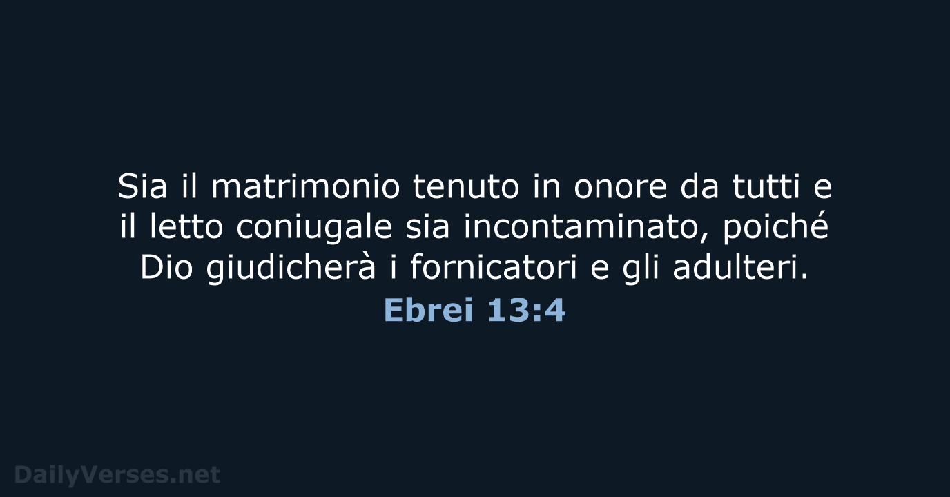 Ebrei 13:4 - LND
