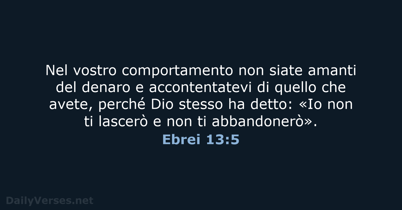 Ebrei 13:5 - LND