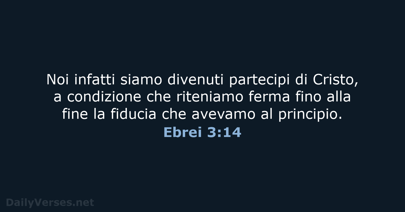 Ebrei 3:14 - LND