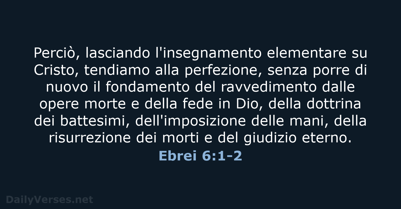 Ebrei 6:1-2 - LND