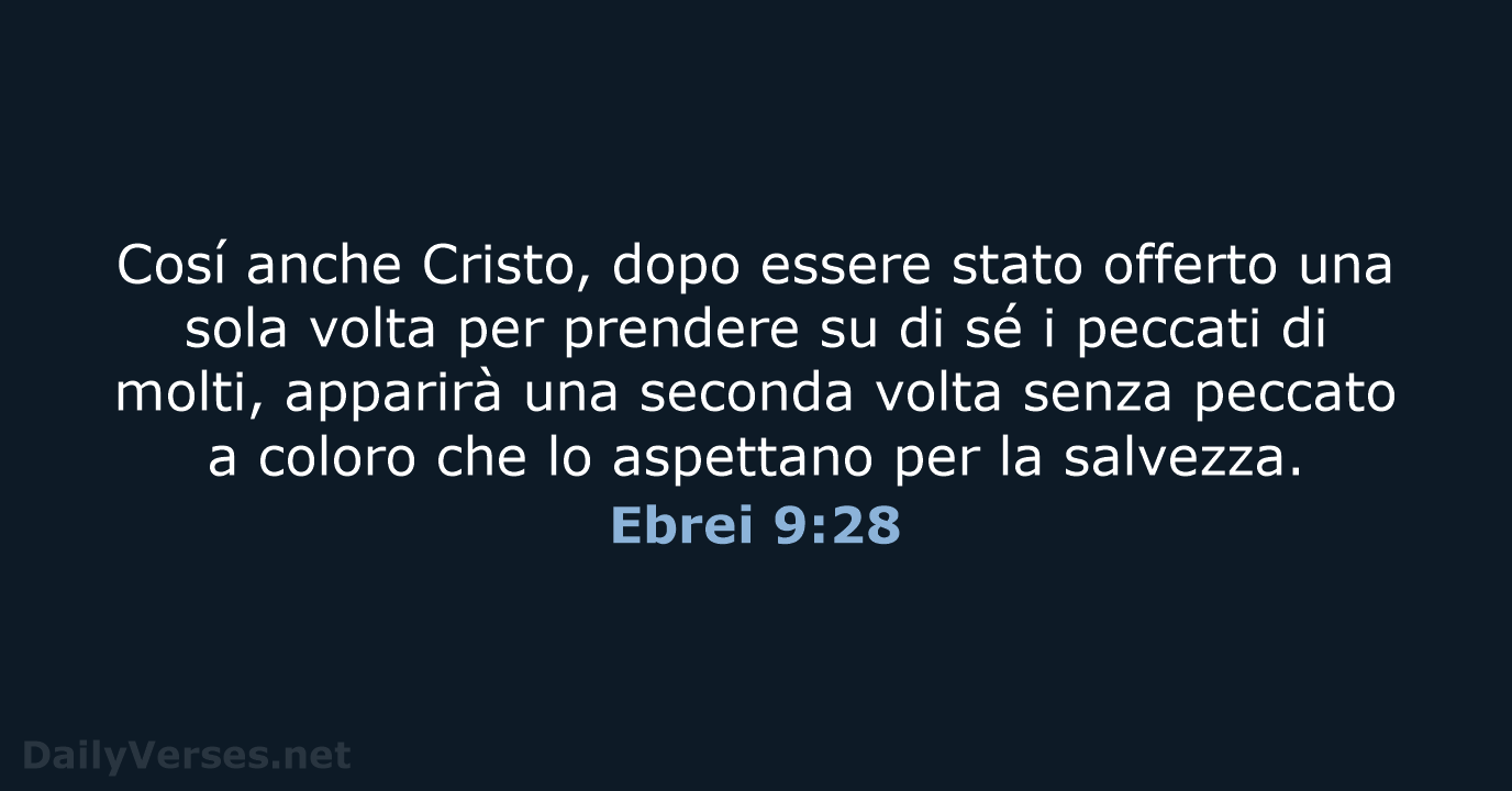 Ebrei 9:28 - LND