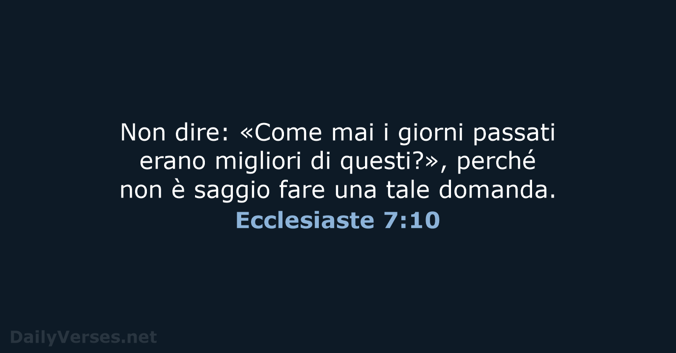 Ecclesiaste 7:10 - LND