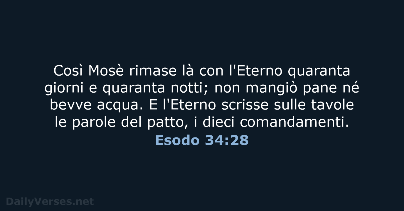 Esodo 34:28 - LND