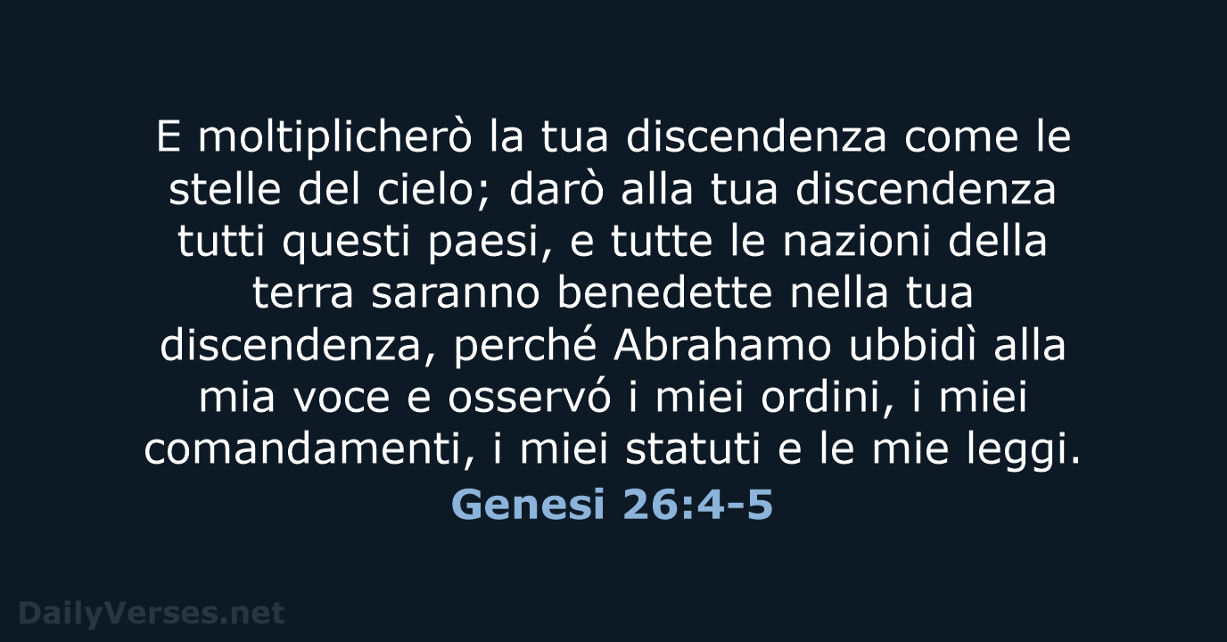 Genesi 26:4-5 - LND