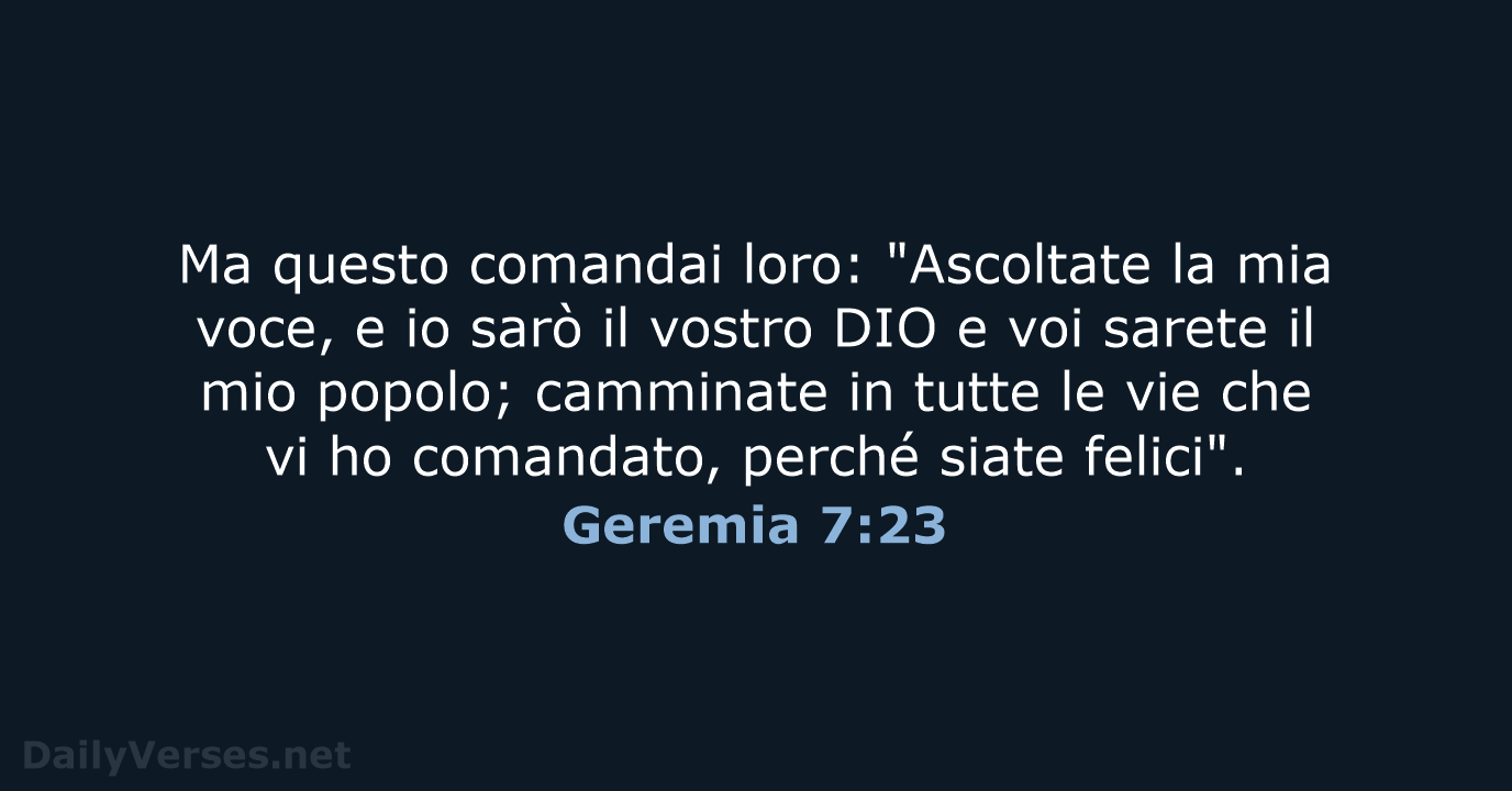 Geremia 7:23 - LND