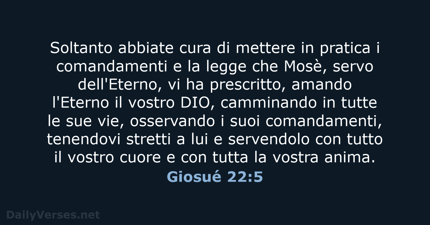 Giosué 22:5 - LND