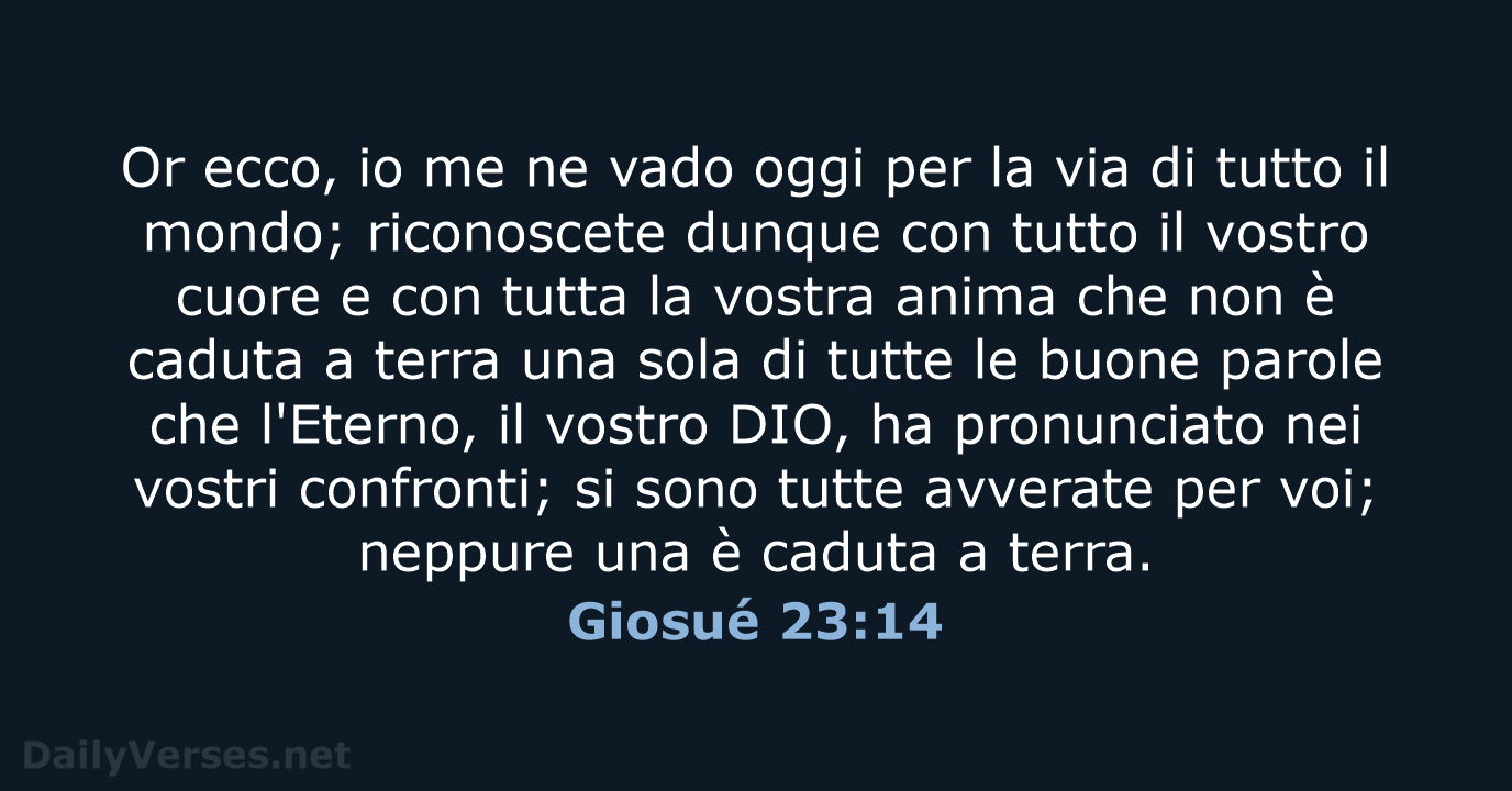 Giosué 23:14 - LND