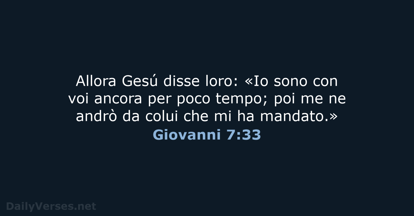 Giovanni 7:33 - LND