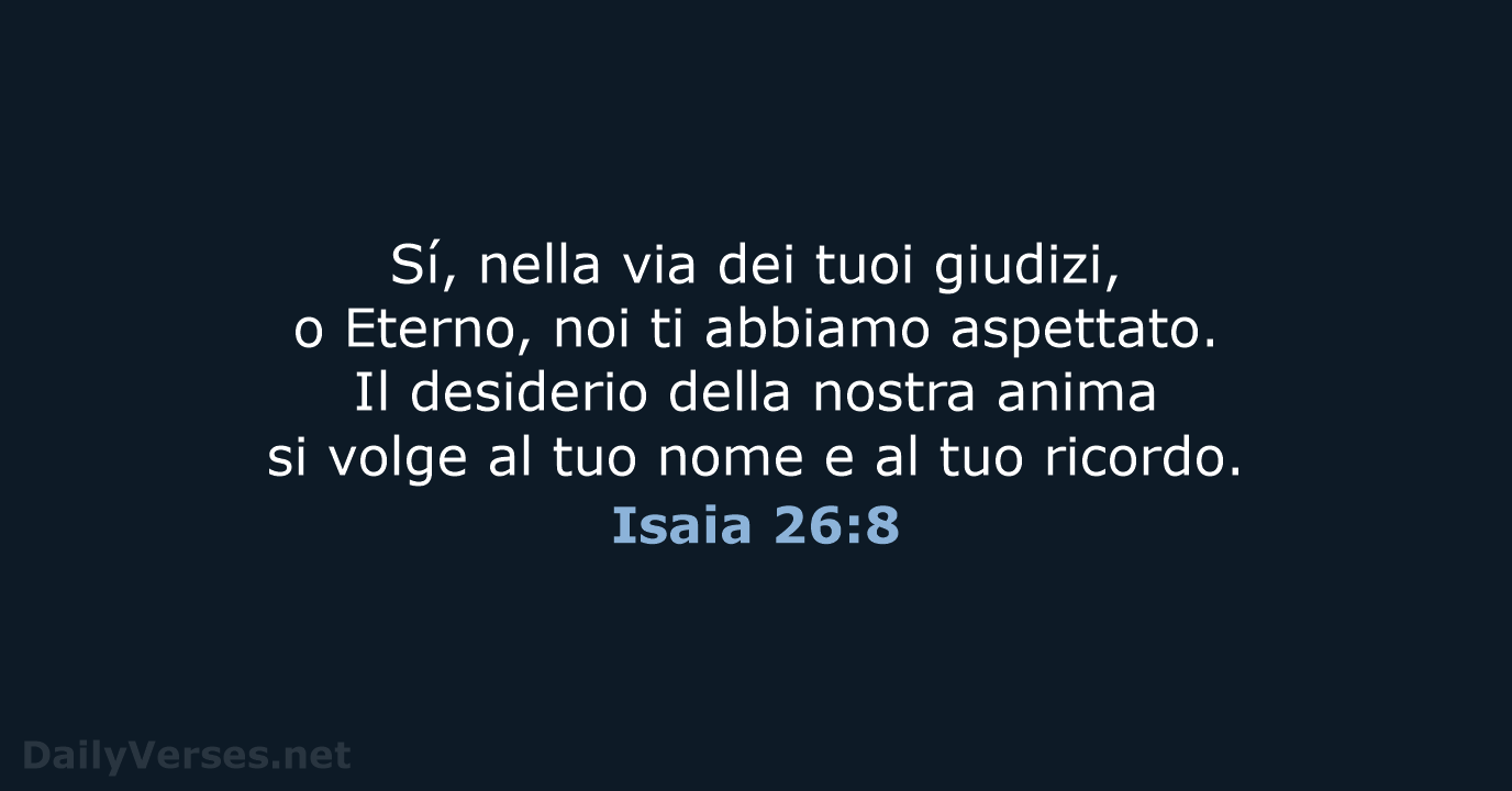 Isaia 26:8 - LND