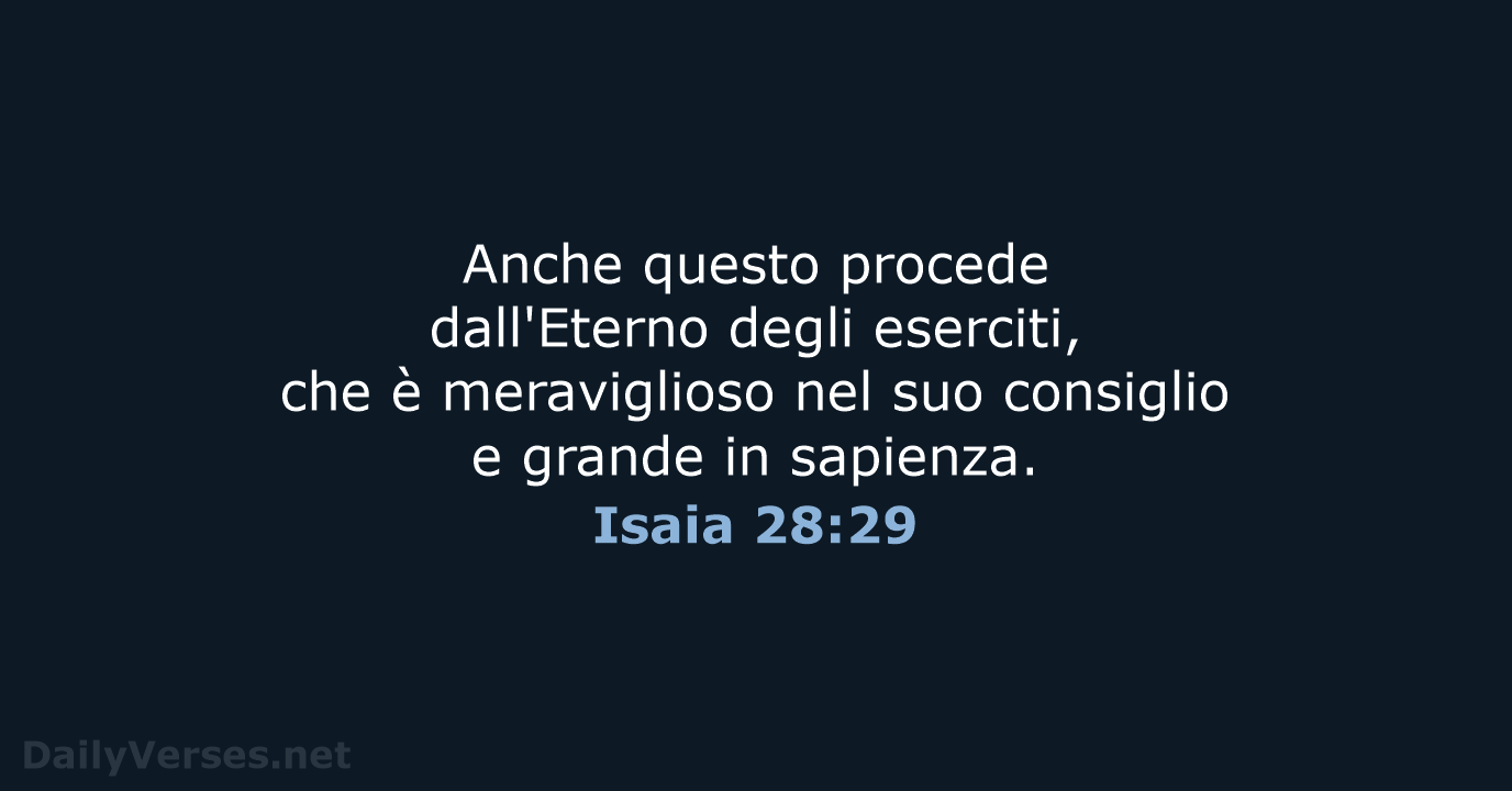 Isaia 28:29 - LND