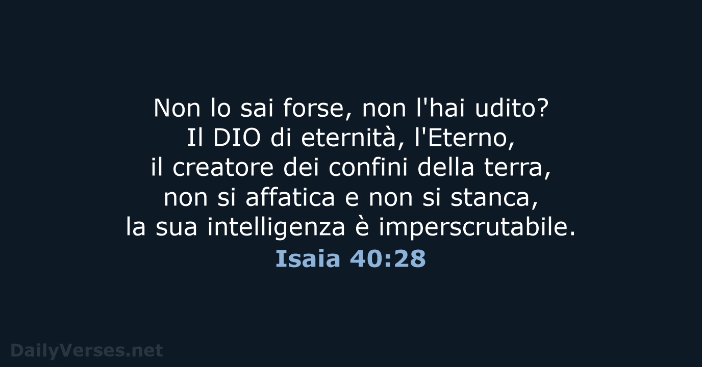 Isaia 40:28 - LND