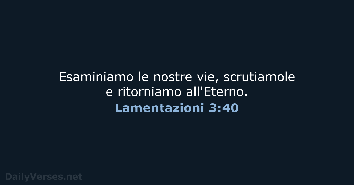 Lamentazioni 3:40 - LND