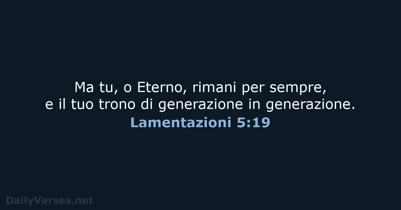 Lamentazioni 5:19 - LND