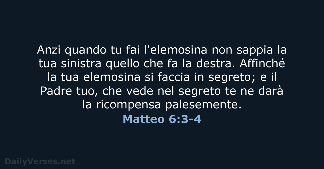 Matteo 6:3-4 - LND