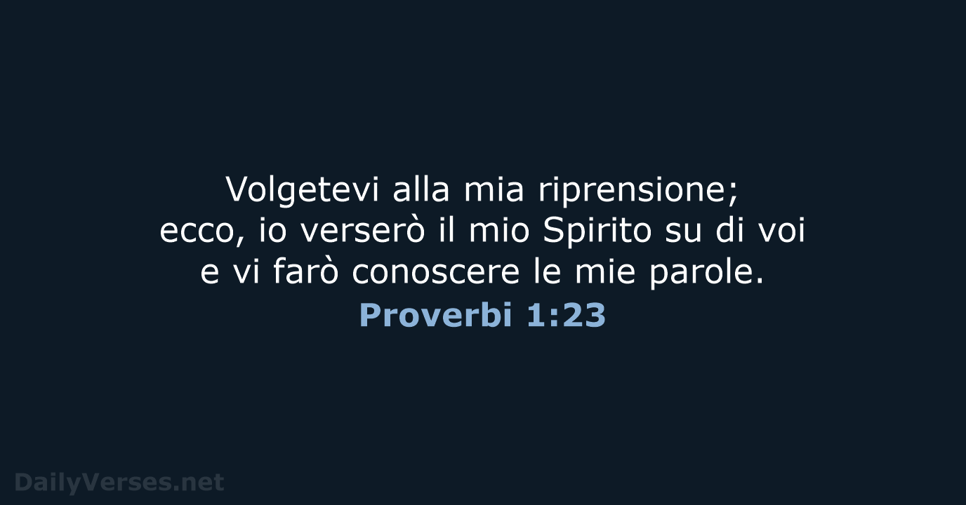 Proverbi 1:23 - LND