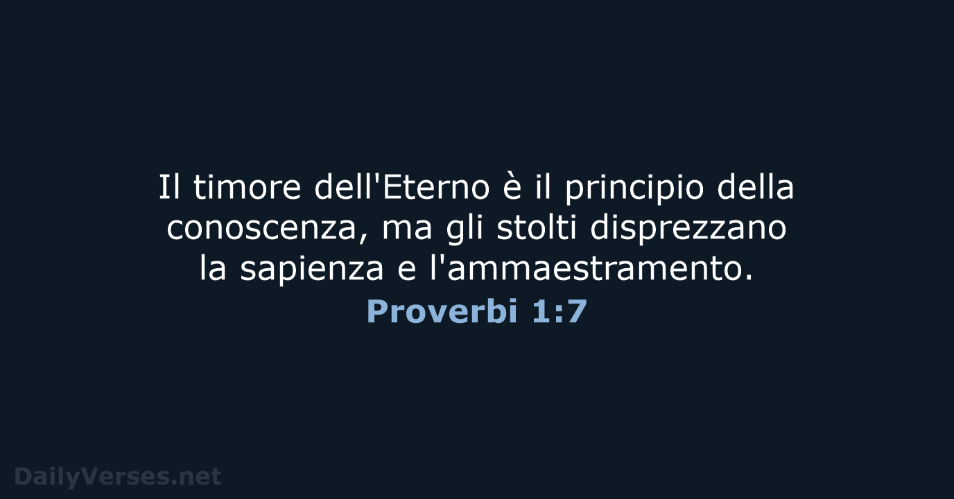 Proverbi 1:7 - LND