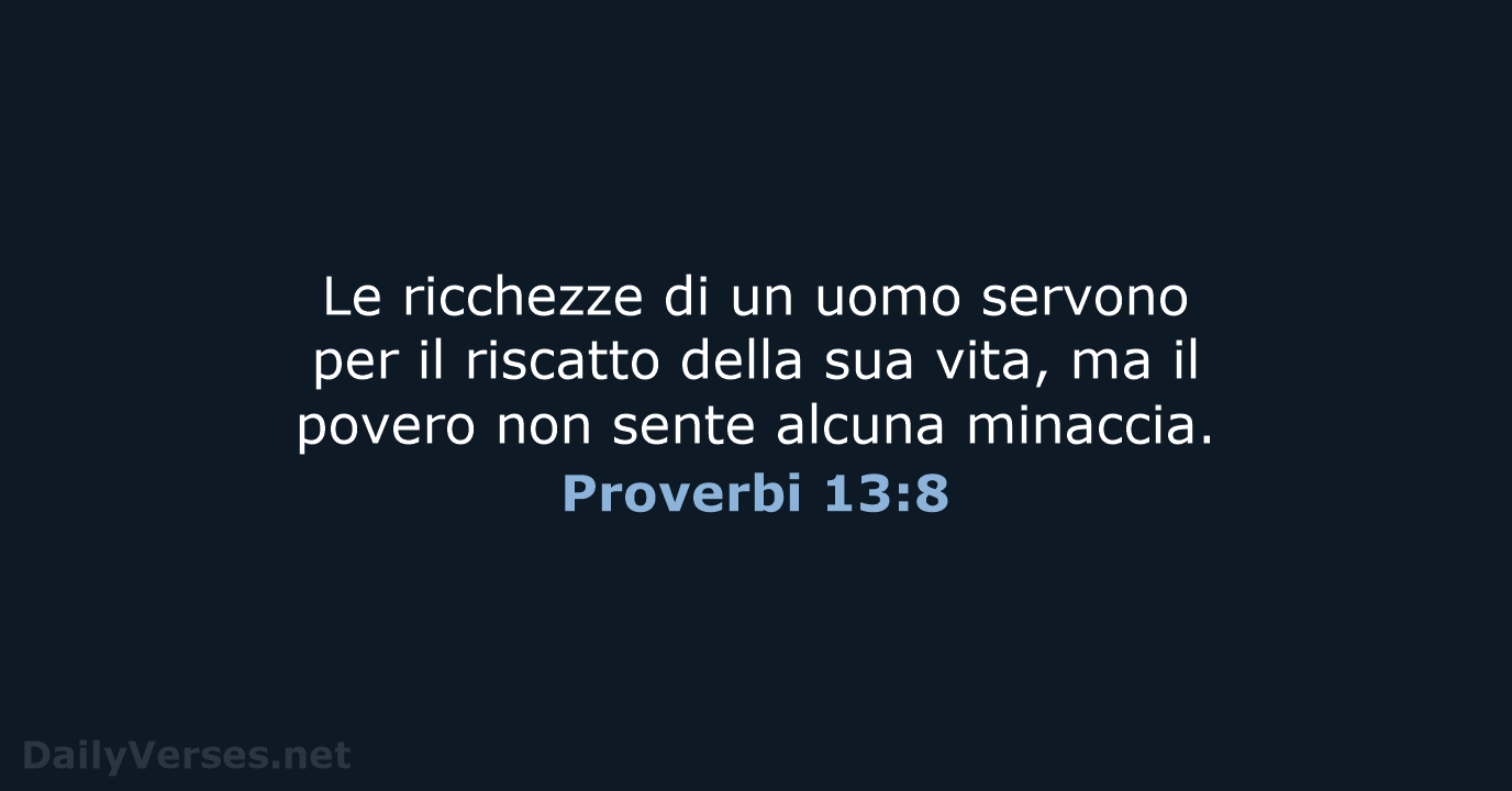 Proverbi 13:8 - LND