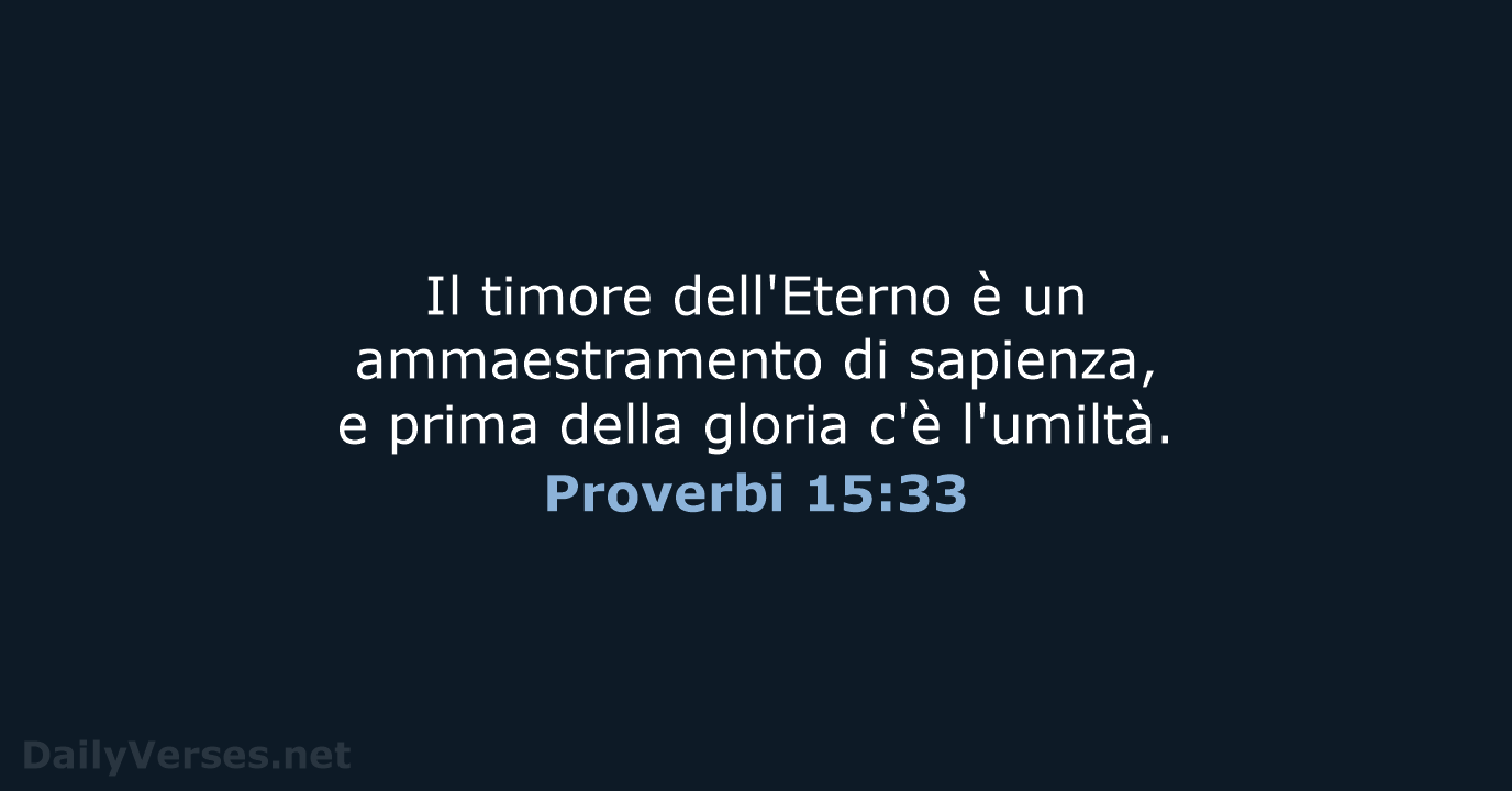 Proverbi 15:33 - LND