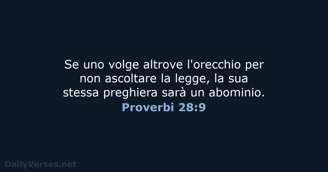 Proverbi 28:9 - LND