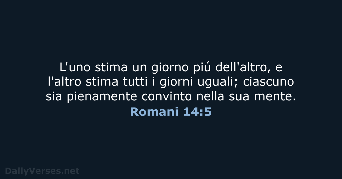 Romani 14:5 - LND