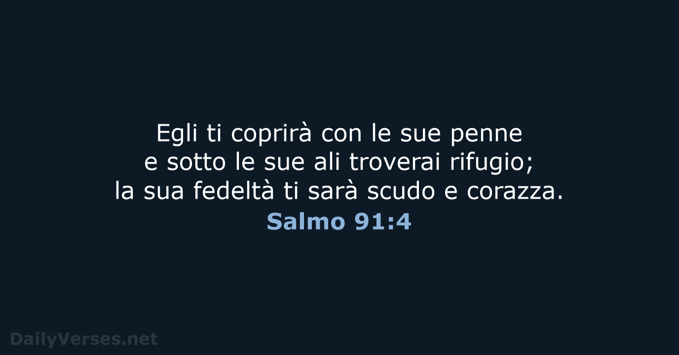 Egli ti coprirà con le sue penne e sotto le sue ali… Salmo 91:4