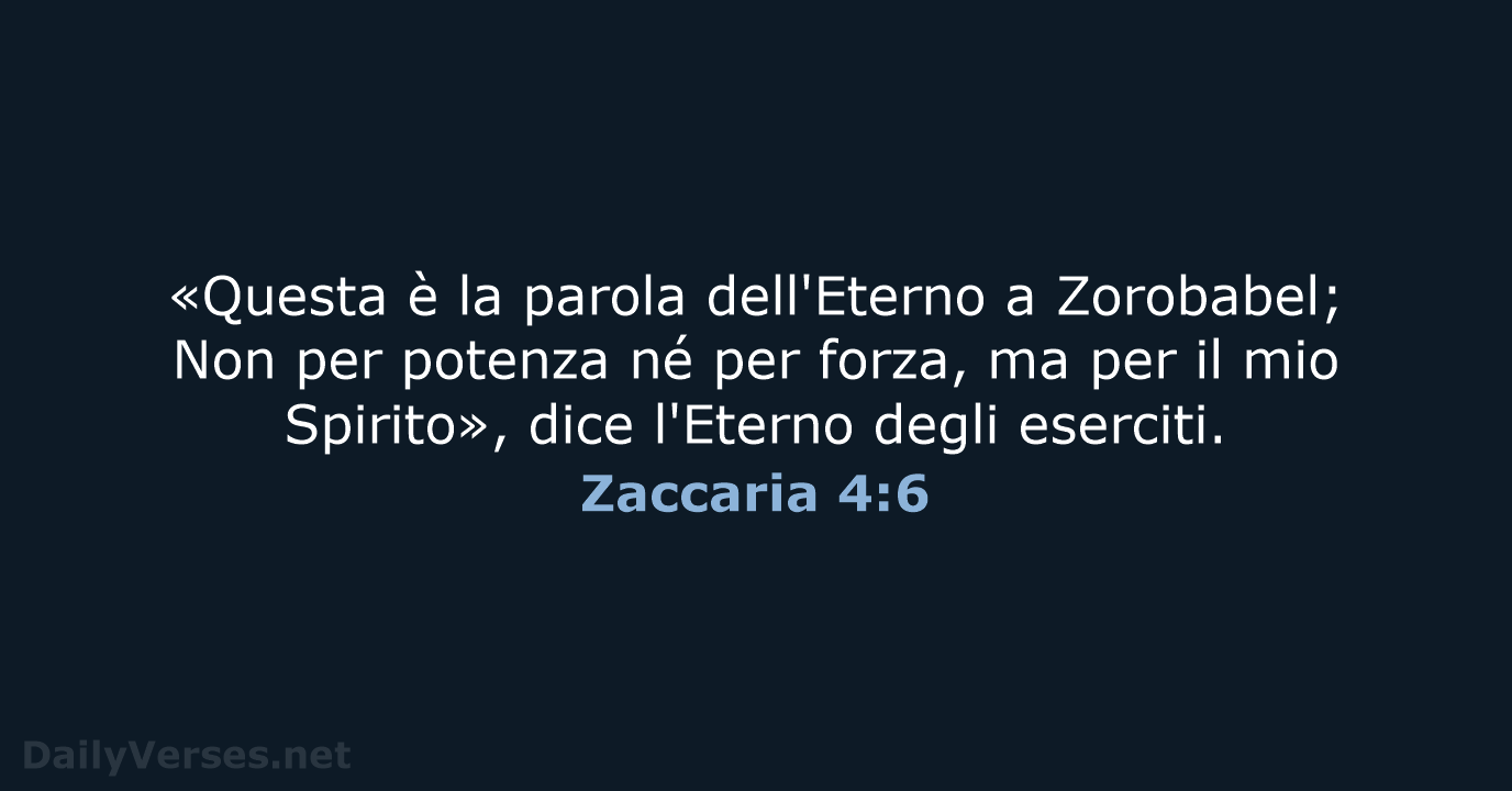 Zaccaria 4:6 - LND