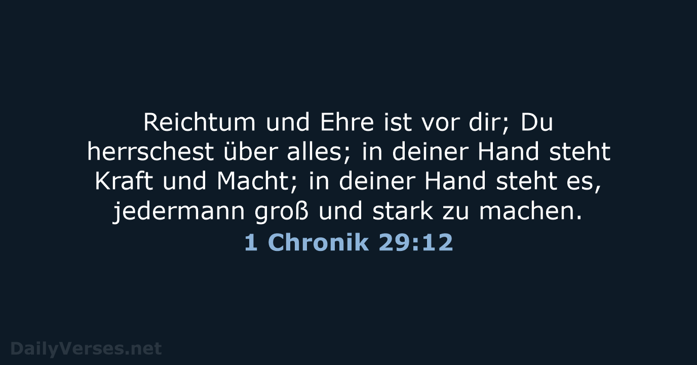 1 Chronik 29:12 - LU12