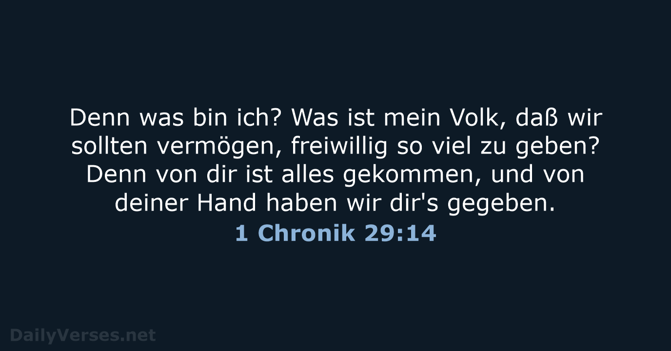 1 Chronik 29:14 - LU12