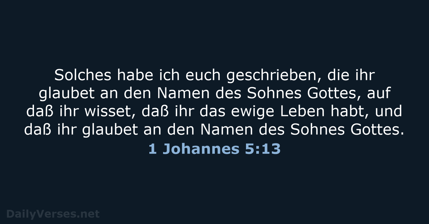 1 Johannes 5:13 - LU12