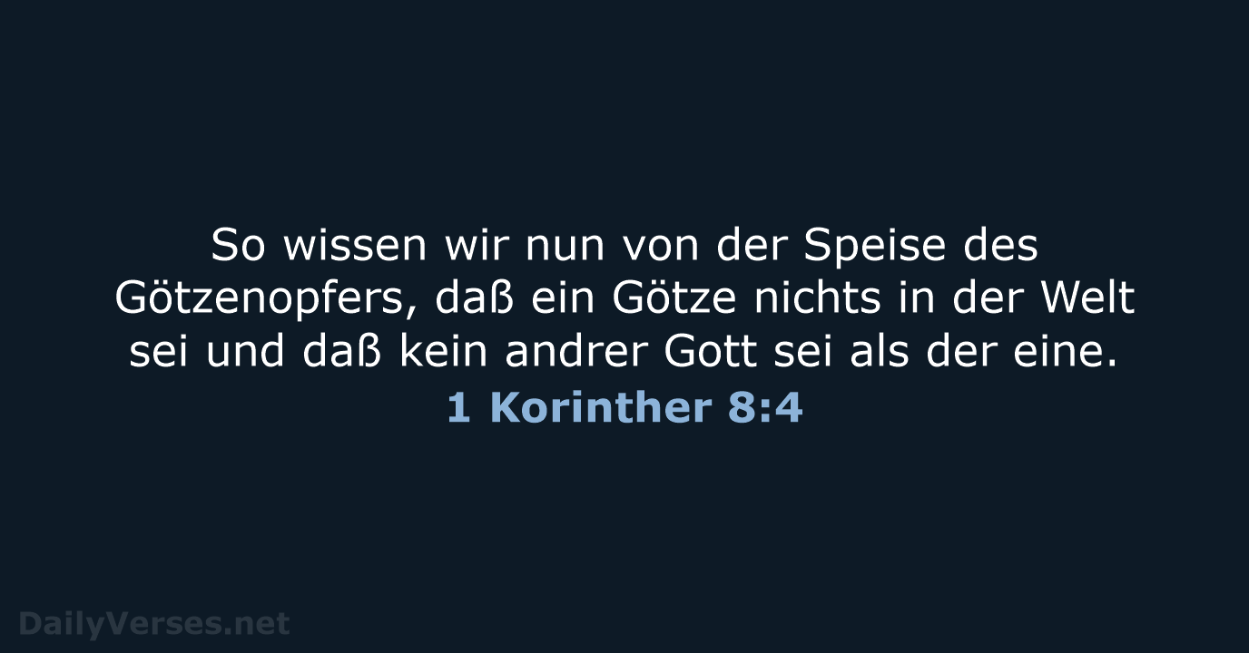 1 Korinther 8:4 - LU12