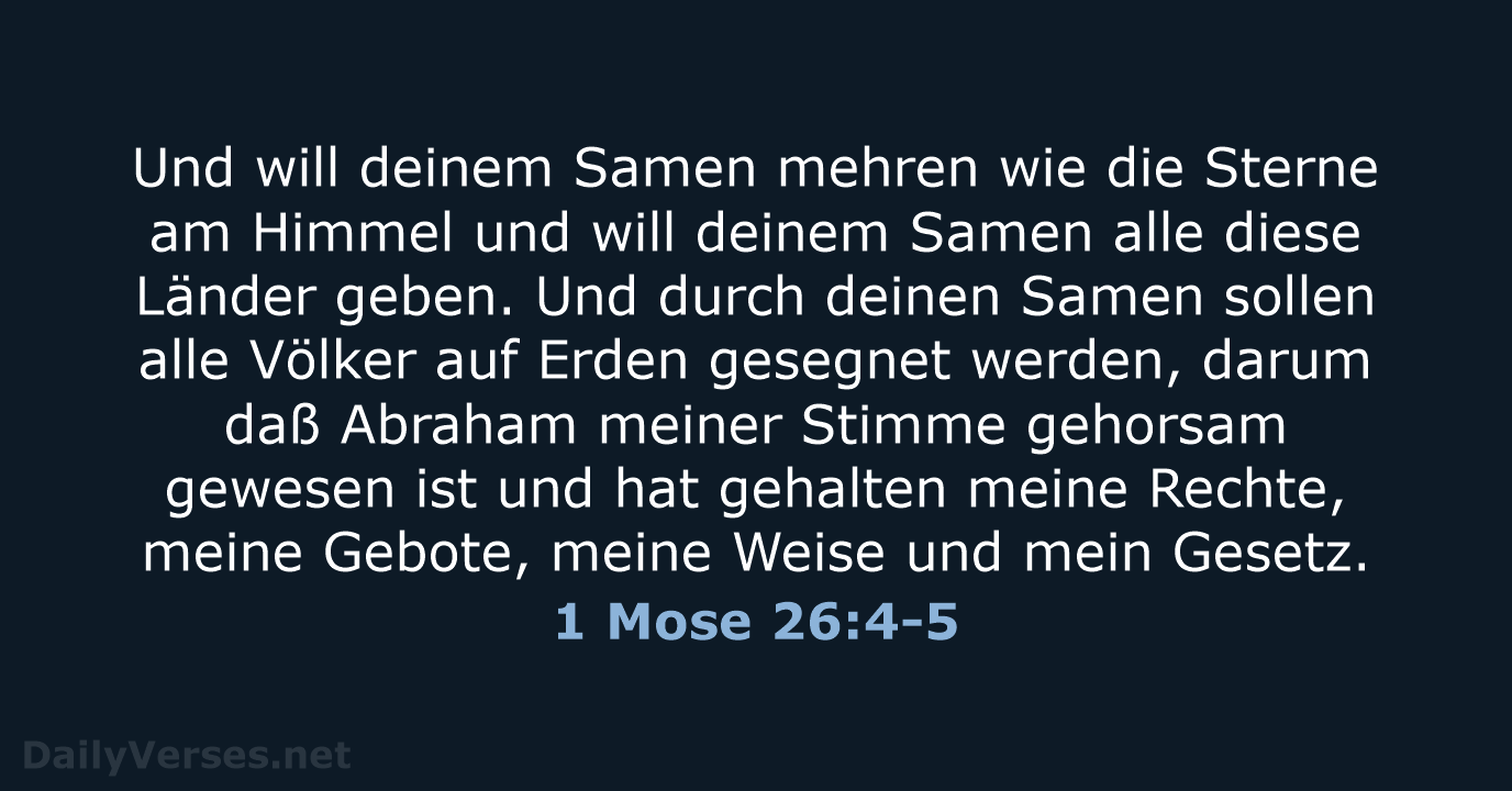 1 Mose 26:4-5 - LU12