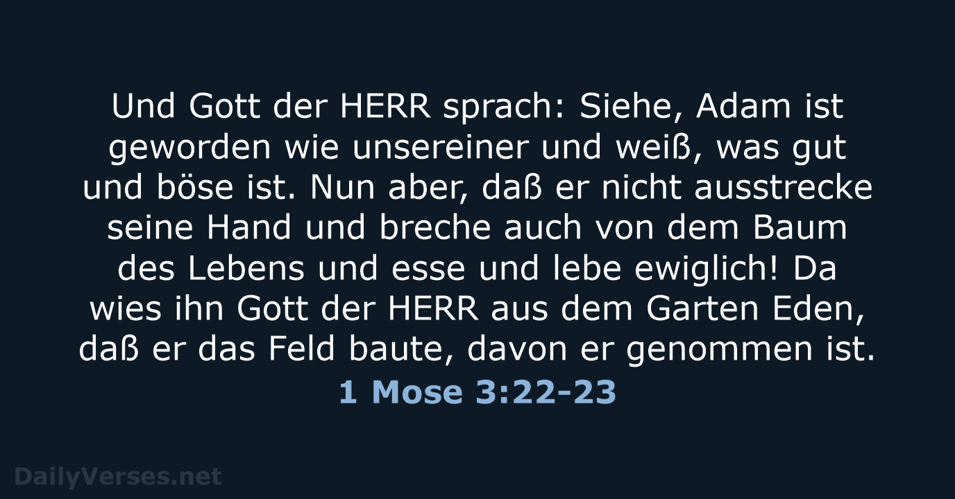 1 Mose 3:22-23 - LU12