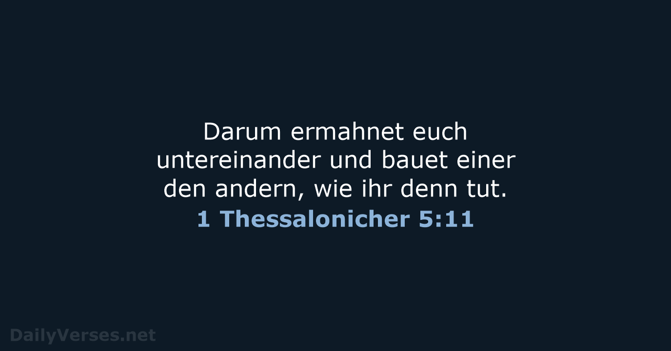 1 Thessalonicher 5:11 - LU12