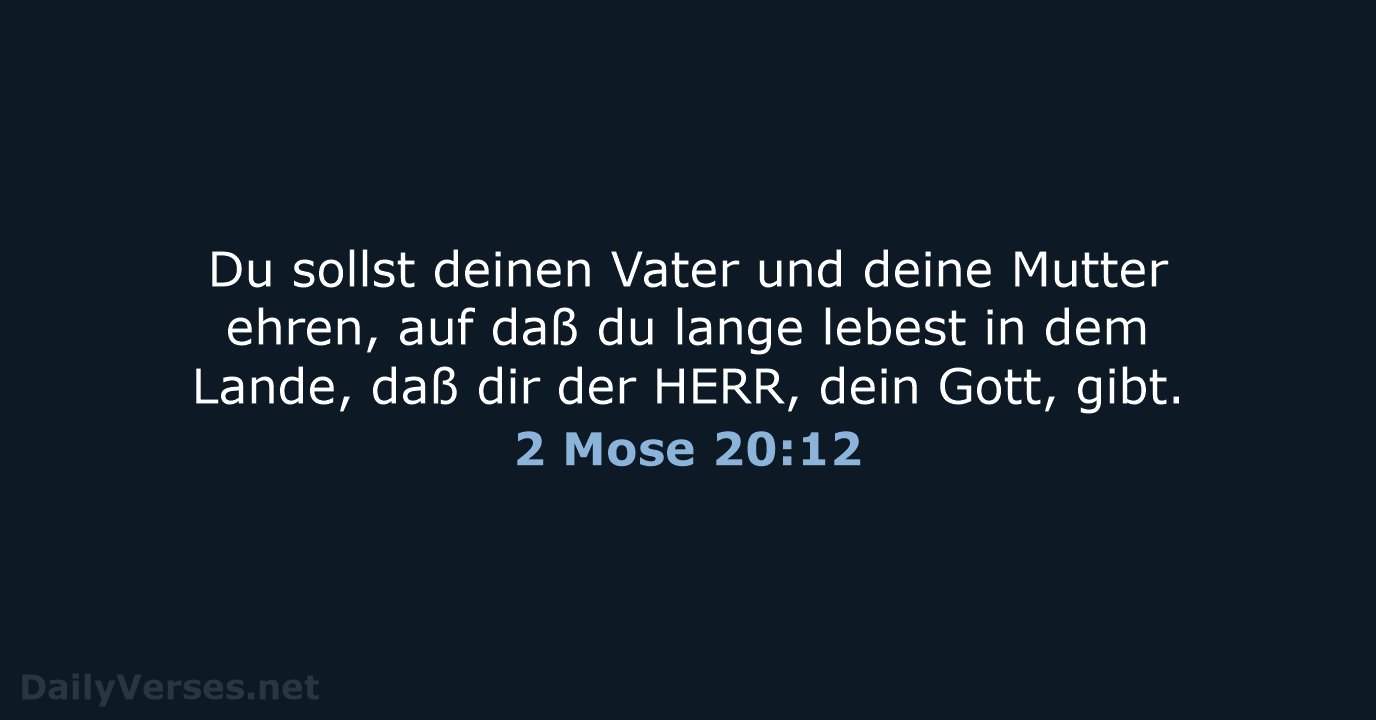 2 Mose 20:12 - LU12