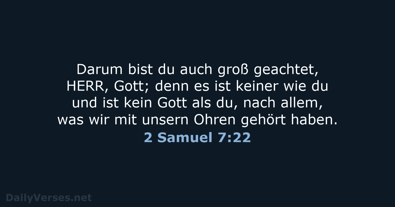 2 Samuel 7:22 - LU12